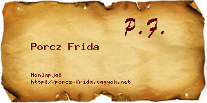 Porcz Frida névjegykártya